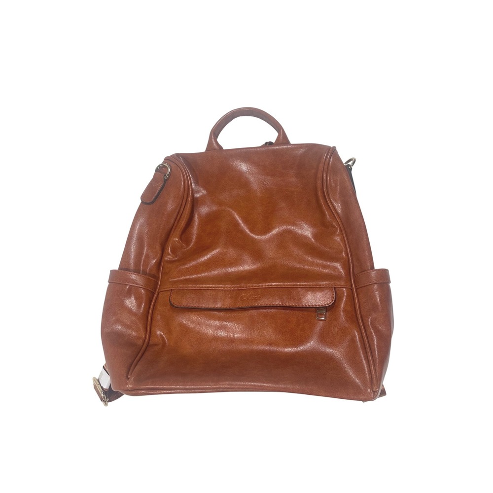 Cluci Light Brown‎ Faux Leather Convertible Backpack Purse NWOT